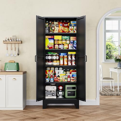 75" H Metal Storage Cabinet with 2 Doors and 4 Shelves