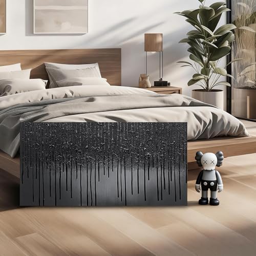 Abstract Canvas Wall Art for Living Room Black Painting Wall Art for Bedroom Modern Wall Decor for Office Size 20 x 40 Inch