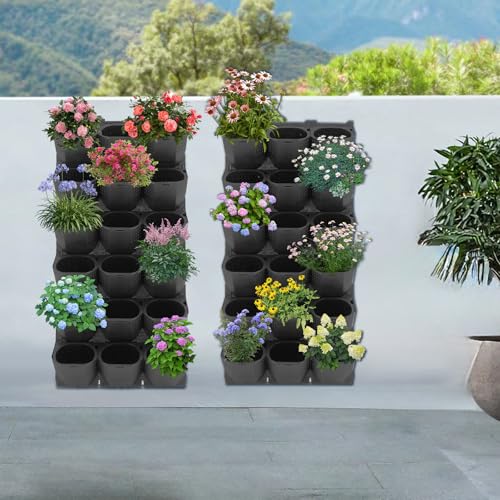 12Pieces 3 Pot Wall Planter Vertical Garden Plant Walls Wall Mounted Vertical Planter with Water