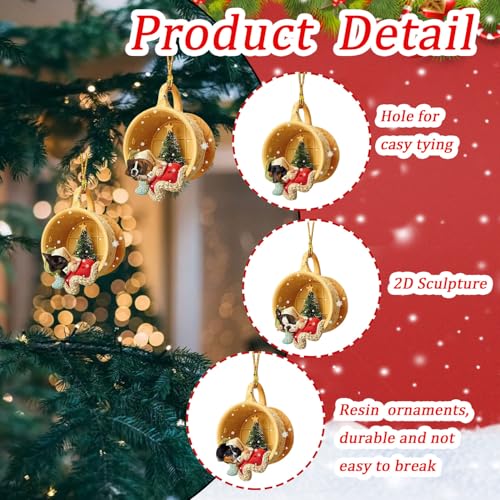 10 Pcs Christmas Hanging Ornaments Cute Teacup Sleeping Dog