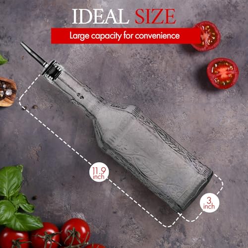 Large Clear Decorative Glass Bottle with Spout and Cork