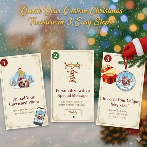 Personalized Pet Memorial Gift 2025 Custom Photo Crystal Christmas Ornament in Loving Memory of Dog