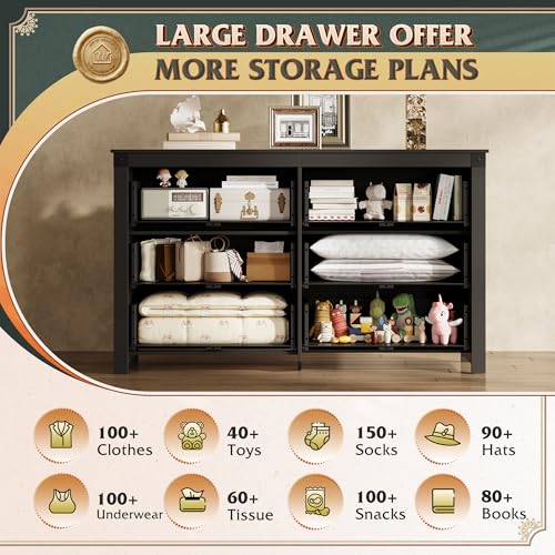 Farmhouse Black Dresser for Bedroom