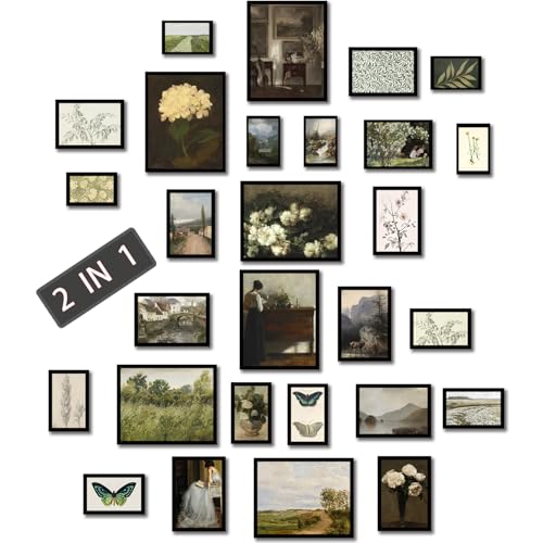 28 PCS Country Botanical Floral Gallery Wall Art (28 Count)