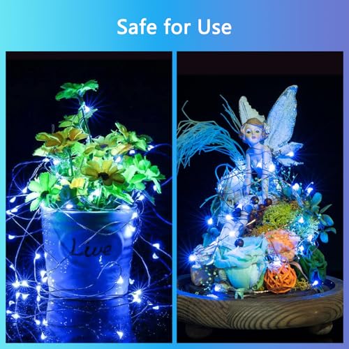 3 Pack Fairy Lights Battery Operated with Remote Xmas Twinkle Lights Blue (3 Count)