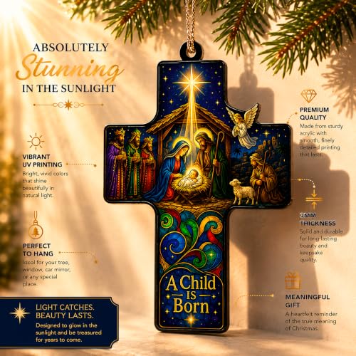 Nativity Cross Christmas Ornament 2026
