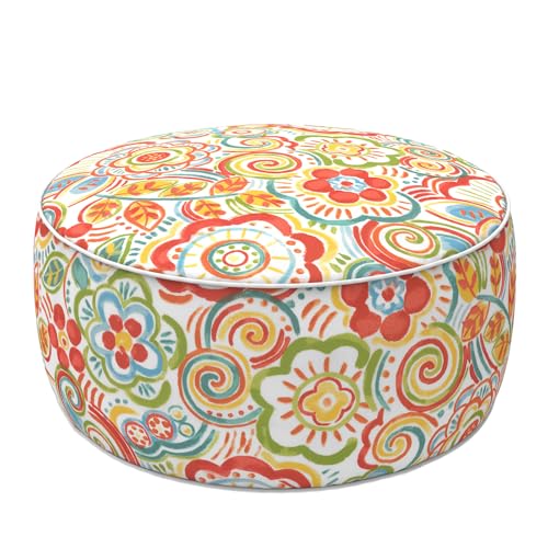 Indoor Outdoor Inflatable Ottoman with Handle D21 x H9 Inch