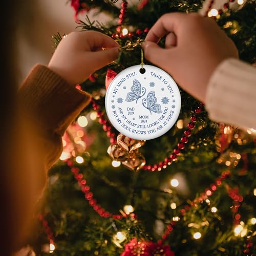 Personalized Memorial Christmas Ornament Toile De Jouy Style