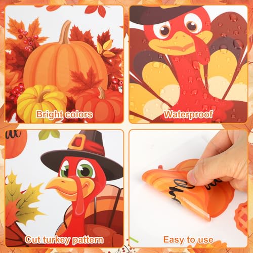 Fall Thanksgiving Window Clings 6 Sheets (6 Count)