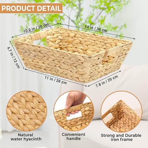 3 Pack Water Hyacinth Trapezoid Wicker Storage Baskets (3 Count)