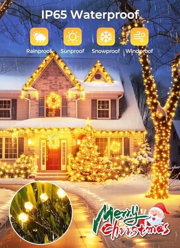 Solar Christmas Lights Outdoor Waterproof (160 Foot)