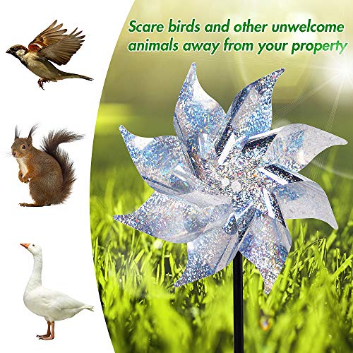 10 Pack Reflective Pinwheels with Stakes (10 Count)