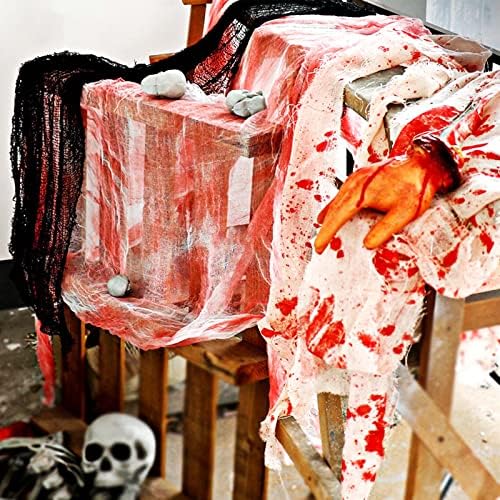 Halloween Creepy Bloody Cloth 800 inch Scary Blood Gauze Bandages Decorations