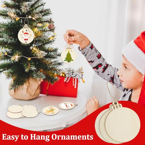 50 PCS Wooden Christmas Ornaments (50 Count)