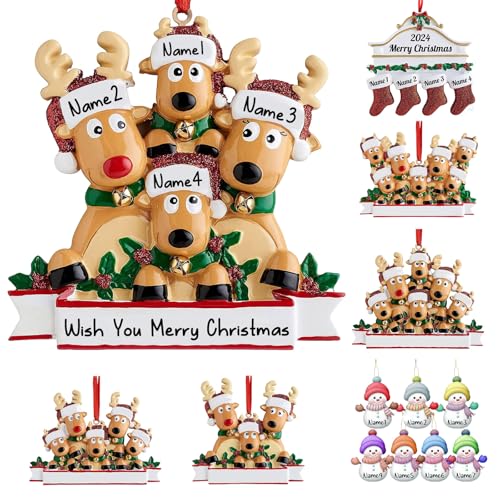 Personalized Deer Christmas Ornaments 2025 Family of 2