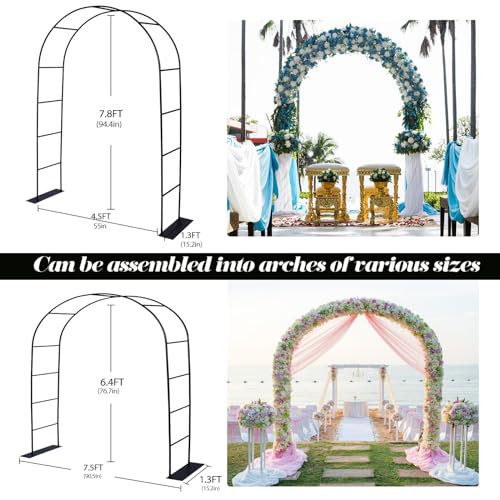 Thickened Tube Garden Arch Arbor Metal Trellis for Climbing Plants Outdoor