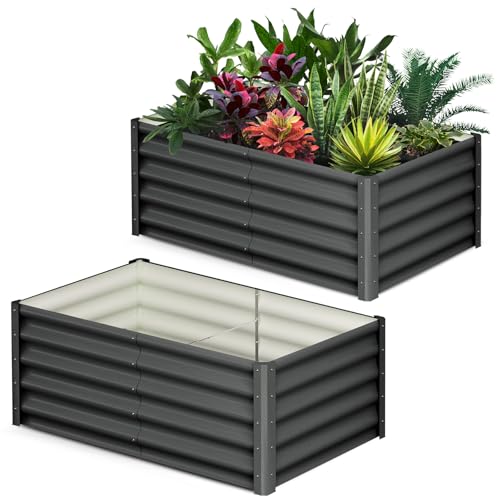 Galvanized Raised Garden Bed Outdoor (2 Count)
