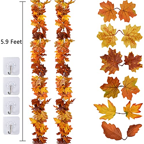 2 Pack Fall Maple Leaf Garland (2 Count)