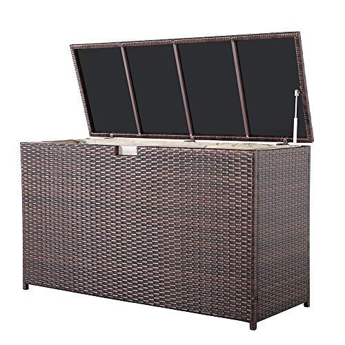 120 Gallon Wicker Outdoor Storage Box w