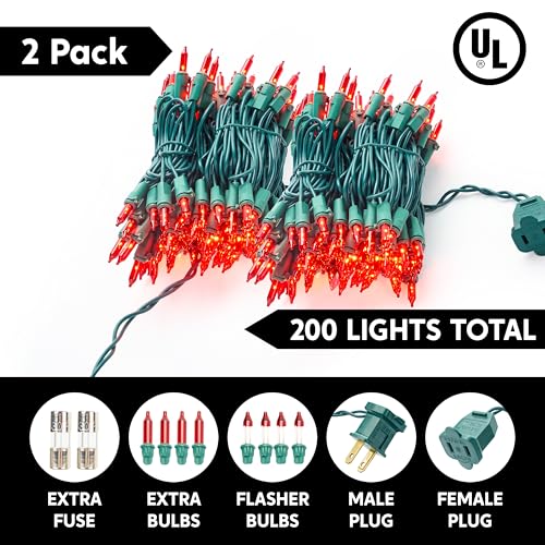 Red Christmas Lights Outdoor (200 Count)