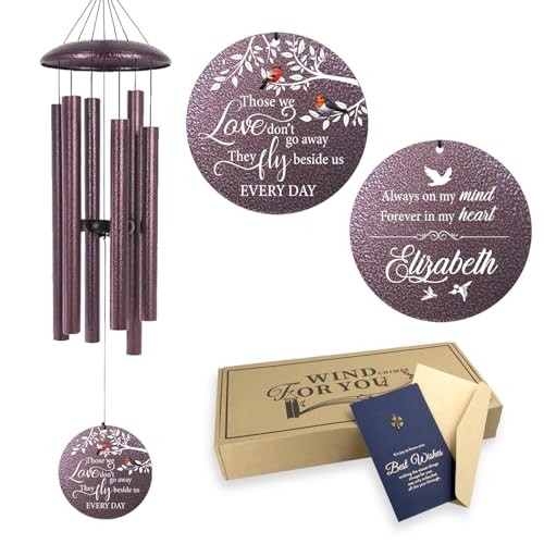 36" Large Deep Tone Personalized Name Sympathy Wind Chimes