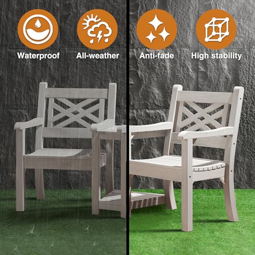 2 Person Poly Lumber Conversation Bench with Middle Side Table