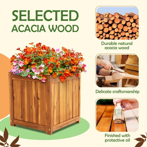 Set of 2 Hardwood Outdoor Flower Box (2 1)
