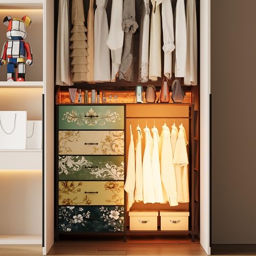Dresser with Hanging Rack