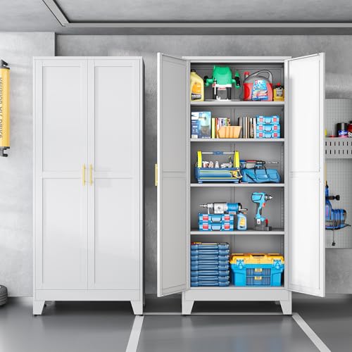 White Metal Storage Cabinet