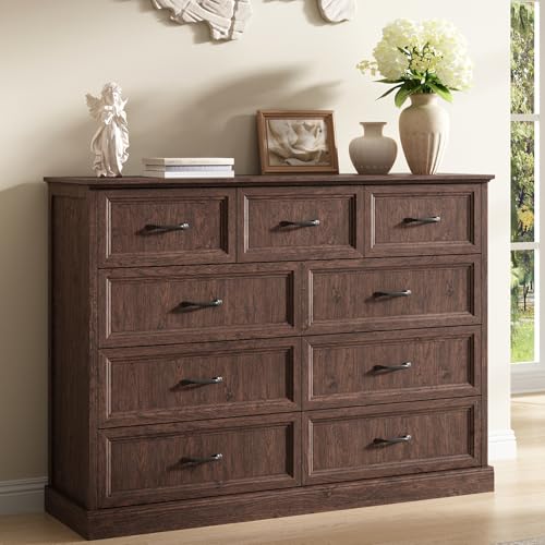Farmhouse 9 Drawer Dresser for Bedroom