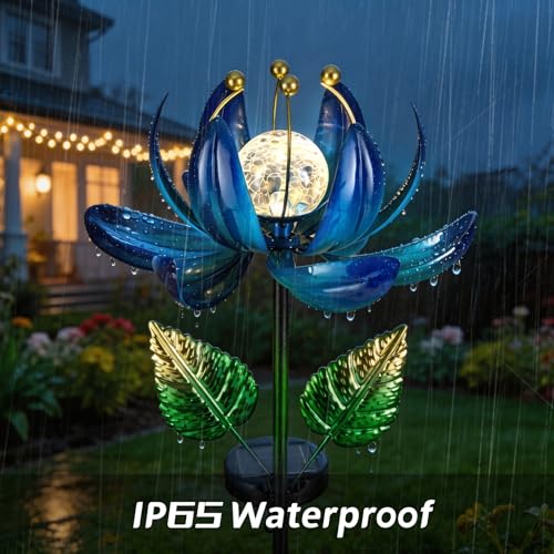 Solar Garden Lights Metal Flower Decor