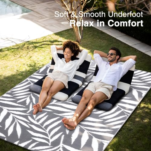 Outdoor Rug 5x8 ft Waterproof Reversible Leaf Mat (40 Sq Ft)