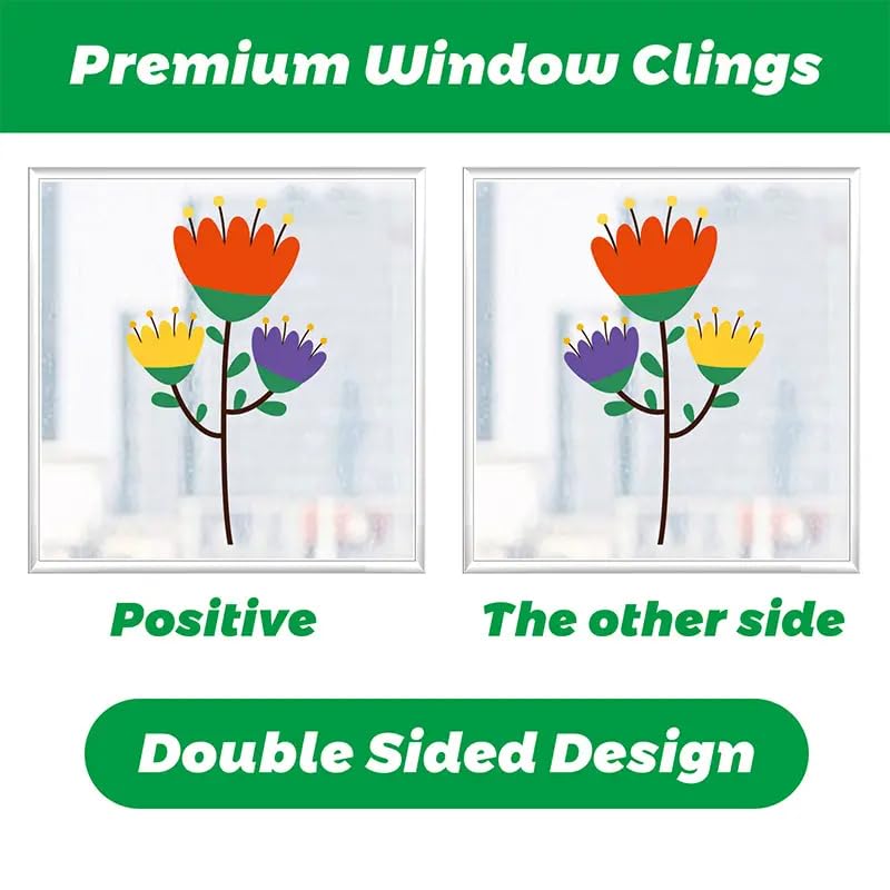 Set of 93 PCS Hello Spring Summer Window Cling Sticker Daisy (93 Count)