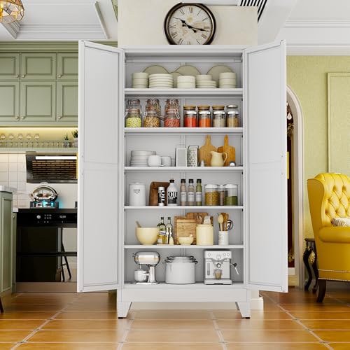 White Metal Storage Cabinet
