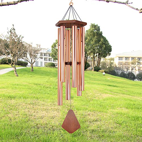 Large Wind Chimes for Outside 44 inch Rose Gold Deep Tone Garden Gift Decor