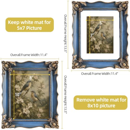8x10 Vintage Picture Frame with Embossed Flower Design
