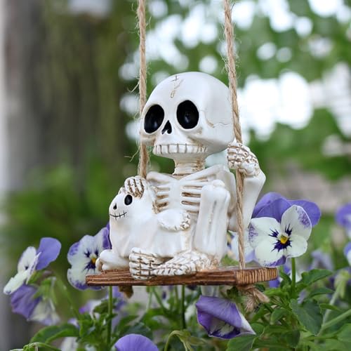 Halloween Resin Skeleton Swing Ornament