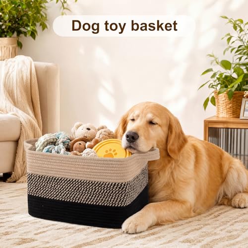 Cotton Rope Storage Baskets for Organizing Black & Brown 3