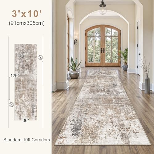 3x10 Washable Runner Rug for Hallway (24 Count)