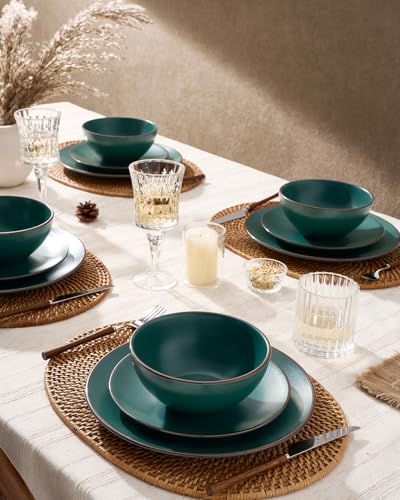 Venus Stoneware Dinnerware Sets with Pasta Bowls (24 Count)