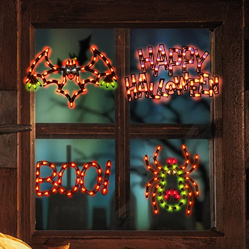 4 Pack Lighted Halloween Window Silhouette Decoration (4 Count)
