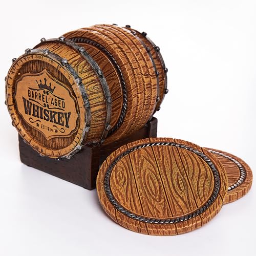 Whiskey Barrel Coaster Set (6 Count)
