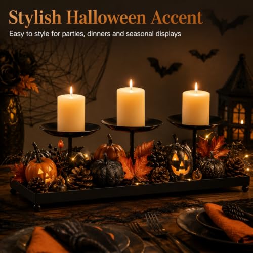 3 Pillar Candle Holders Centerpiece