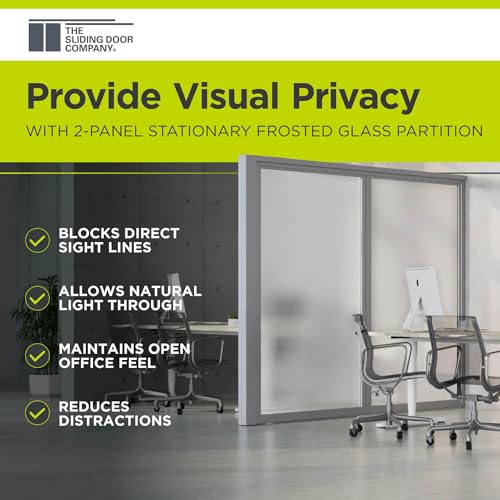2 Panel Stationary Frosted Glass Partition Kit
