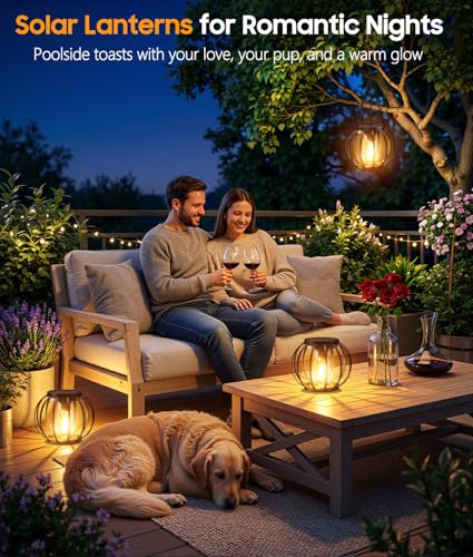Solar Lanterns Outdoor Waterproof (4 Count)