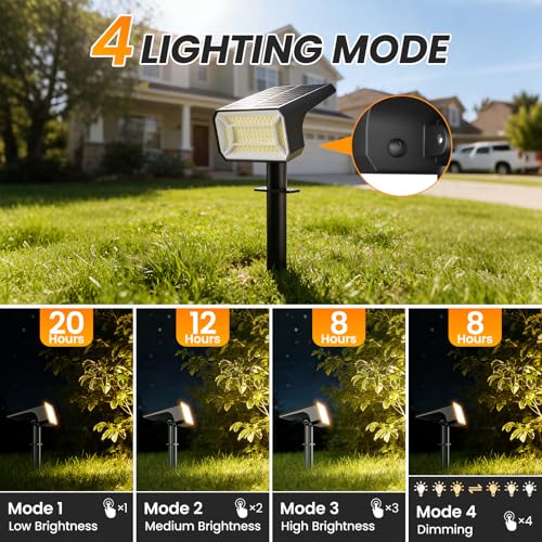 Upgraded Solar Spot Lights Outdoor IP67 Waterproof 8 Pack (8 Count)