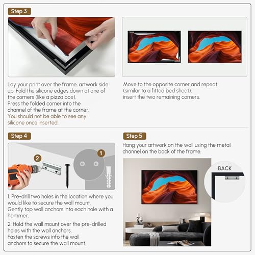 30"x60" Extra Large Framed Wall Art Antelope Canyon Rock Formation with Vibrant Colors for Home Living Room Bedroom Decor