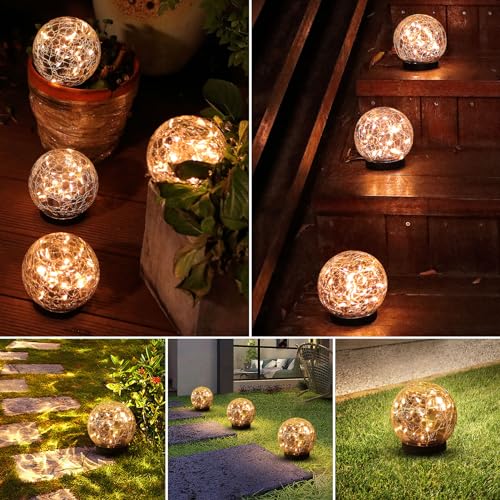 Solar Globe Lights Outdoor Waterproof