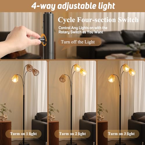 Rattan Floor Lamp for Living Room