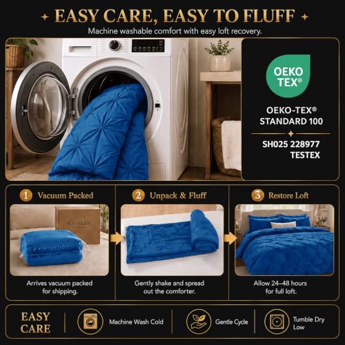 Oversized King Comforter Set Classic Blue